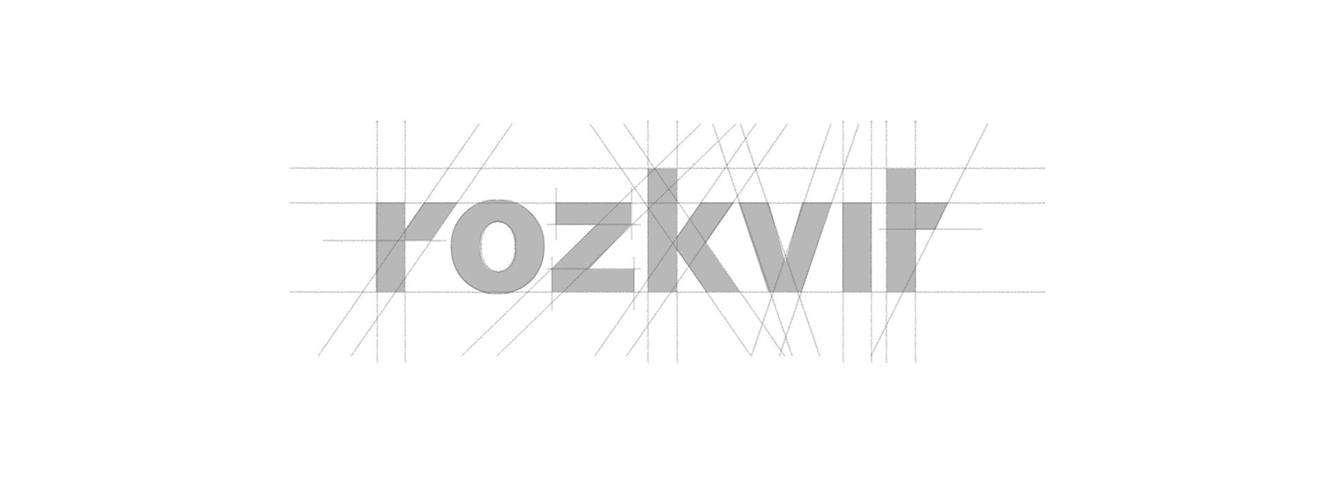 Побудова шрифтової частини логотипа компанії «Rozkvit»