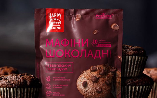 Дизайн упаковки серії сумішей для випікання «Happy Baking»