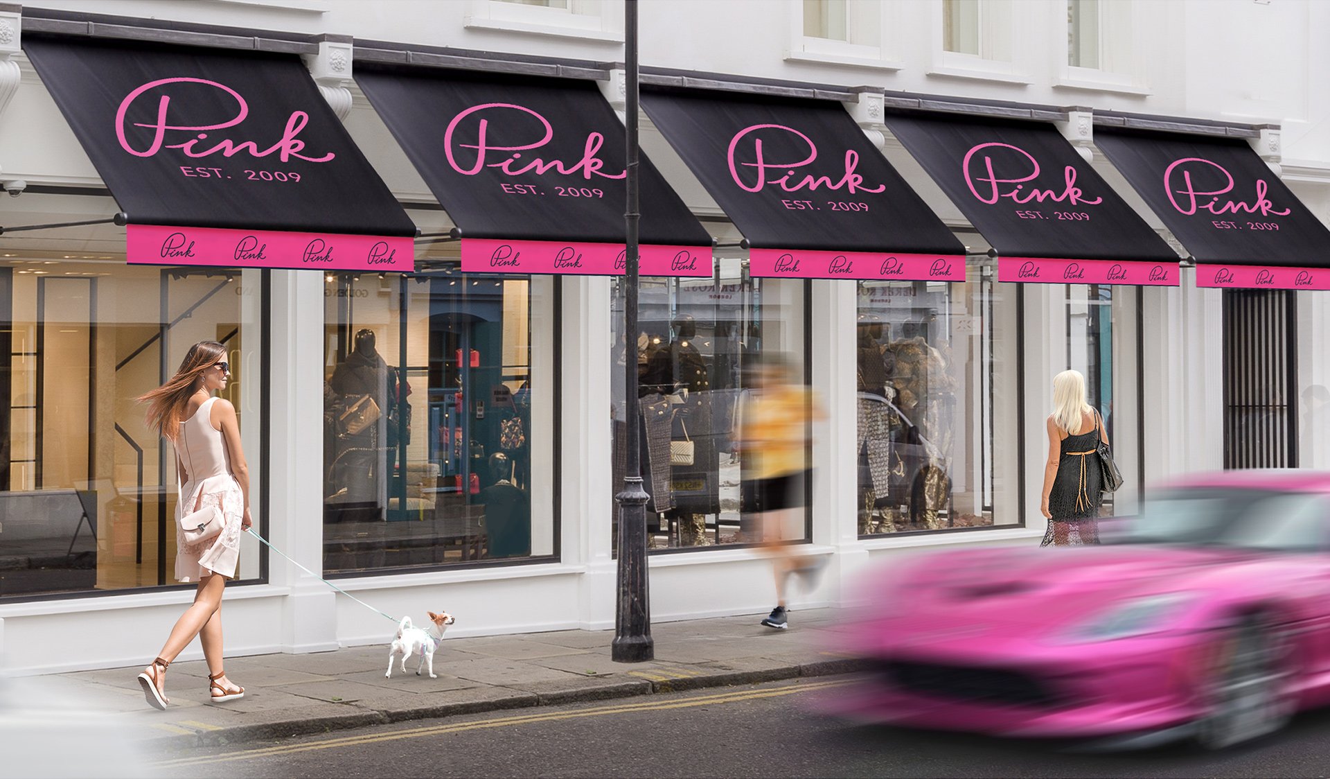 Приклад оформлення вітрини магазину бренду жіночого одягу «Pink»