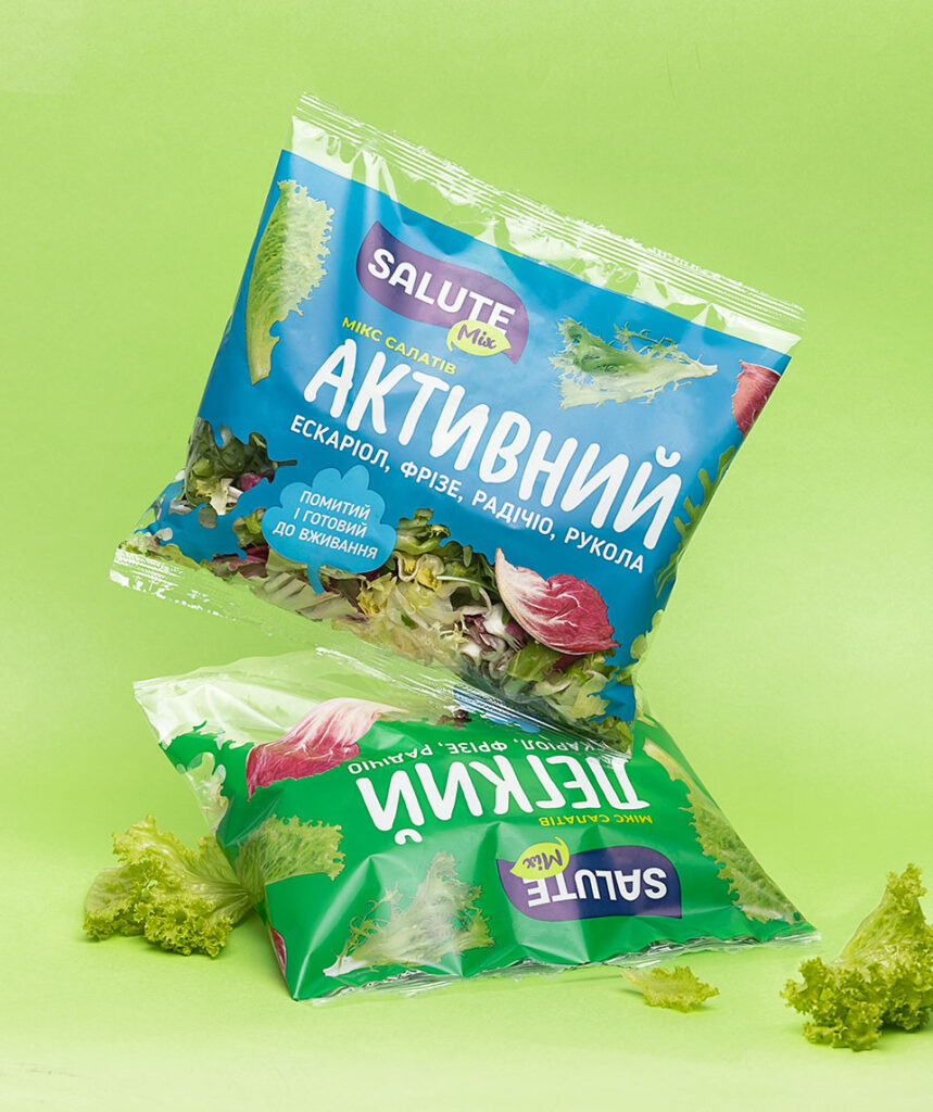 Дизайн паковання салатних міксів «Salute Mix»