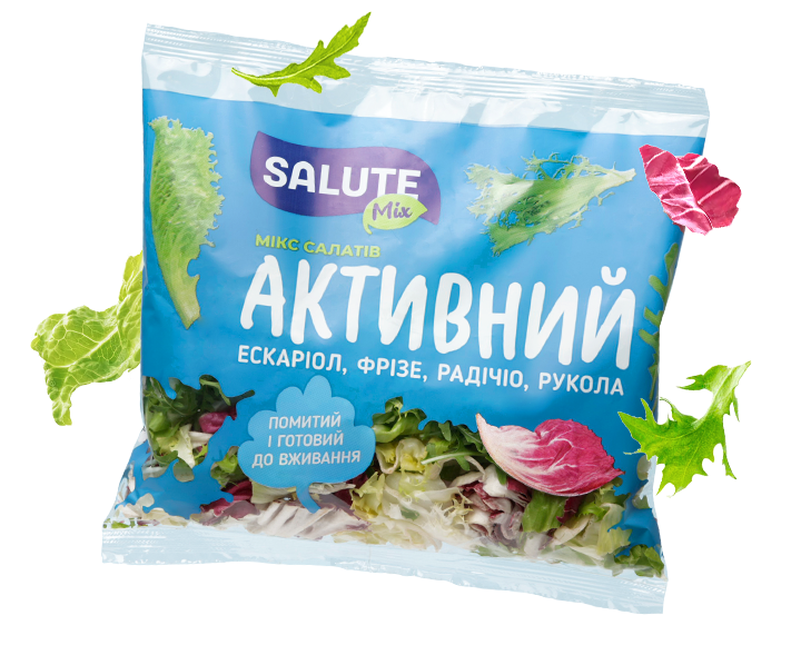 Дизайн паковання бренду салатних міксів «Salute Mix»